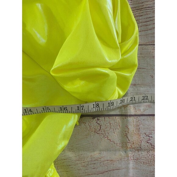 Christopher John Rogers Women's Flourescent yellow Puff Sleeve Dress - XS - Picture 10 of 14